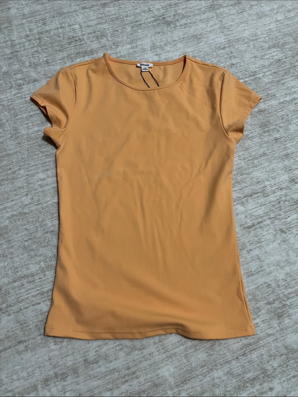 Garage Short Sleeve Crewneck Tee in juicy peach.